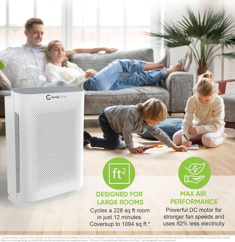 Miniatura 3 de Purificador de aire para alergias en el hogar y mascotas Filtro H13 True HEPA 4 en 1/ionizador/carbono + luz UV Purificadores de aire portátiles
