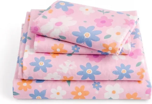 Miniatura 20 de Juego de 2 sábanas bajeras y fundas de almohada suaves para cama con bonitos patrones de cachorros, sábanas estampadas con patrón de perritos para 2