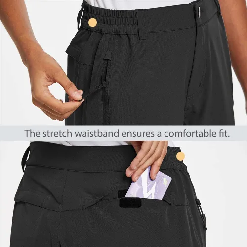 Miniatura 3 de BALEAF Bermudas largas de senderismo para mujer, de secado rápido, pantalones cortos de golf, ligeros, con bolsillos, UPF 50+, para campamento