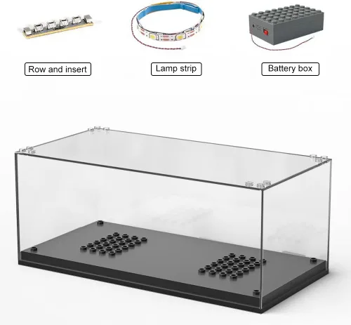 Miniatura 3 de Mould King Vitrina transparente con luces LED para coches Mould King Speed Champions, se adapta a MK 27013 27014 u otros coches