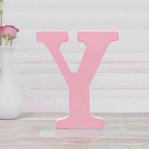Miniatura 9 de Letras de madera rosa de 4 pulgadas, letras de madera sin terminar para decoración de pared, letras decorativas de pie en rodajas, decoración