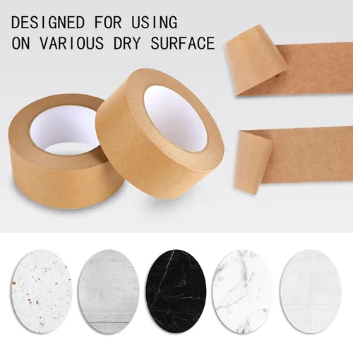 Miniatura 2 de WANBAO 1 Rollo de Cinta de Papel Kraft Marrón 2 Pulgadas x 55 Yardas para Cajas de Embalaje, Sellado de Cajas de Cartón, Uso de Embalaje