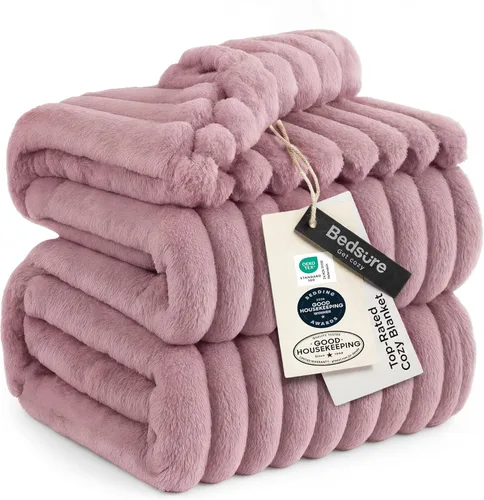 Miniatura 30 de Bedsure GentleSoft - Manta de forro polar azul para sofá, mantas suaves y acogedoras para mujer, lindas mantas pequeñas para niñas, azul claro, 108