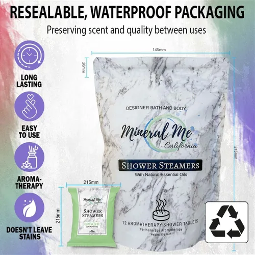 Miniatura 4 de Vaporizadores de ducha para aromaterapia, 12 unidades de bombas de ducha con aceites esenciales orgánicos para vaporizar spa de vapor, tabletas