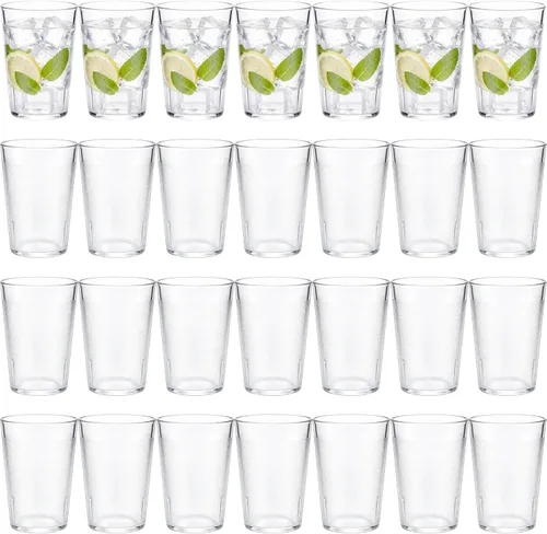 Miniatura 16 de Gerrii 10 vasos de plástico transparente para beber, reutilizables, irrompibles, para jugos, acrílicos, aptos para lavavajillas, para adultos