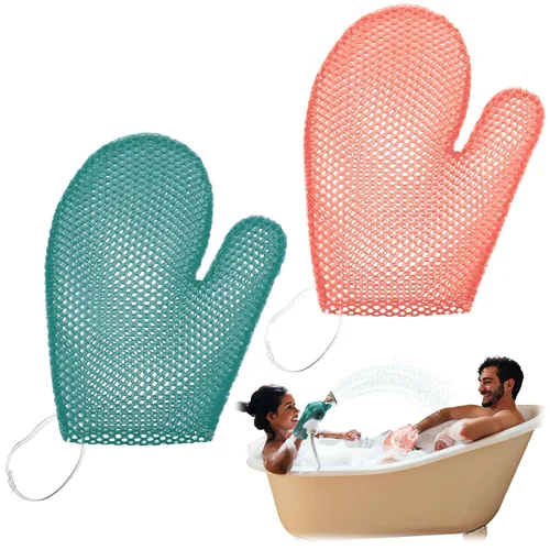 Miniatura 13 de Karenhi 2 guantes exfoliantes de panal de abeja, guantes de baño para spa, guante exfoliante de panal para ducha corporal, esponja para ducha, Negro