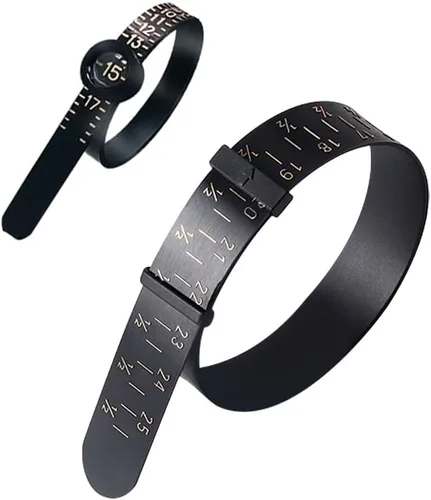 HayEastdor 2 herramientas de medición de anillos y pulseras, color negro, reutilizable, universal, calibre de tamaño de anillo para dedos y