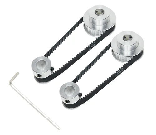 Miniatura 9 de Juego de 2 piezas 2GT Polea de distribución de aluminio 20 y 36 dientes 5 mm de orificio Rueda sincrónica con 2 piezas Longitud de 200 mm, ancho