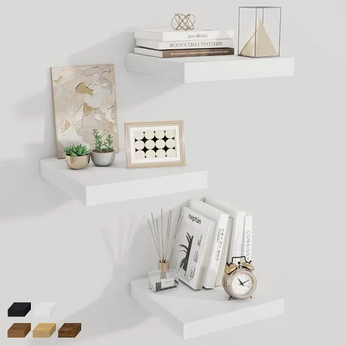Miniatura 81 de Fun Memories Estantes flotantes de 12 pulgadas de profundidad, estantes de pared de madera de 16 x 12 pulgadas, estante de almacenamiento rústico