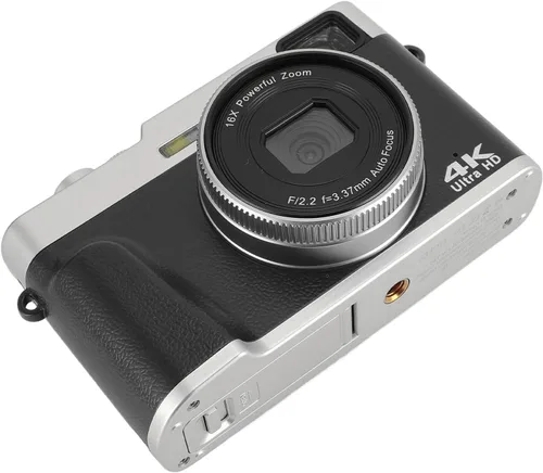 Cámara digital para fotografía, cámara de vlogging 4K, cámara retro compacta de zoom digital de 48 MP y 16X, antivibraciones, pantalla de 2.8
