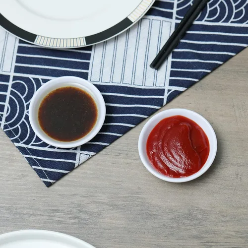Miniatura 3 de Juego de platos de salsa de soja, platos irrompibles de melamina para condimentos para sushi, 1.5 onzas para servir pequeños platos de aperitivos