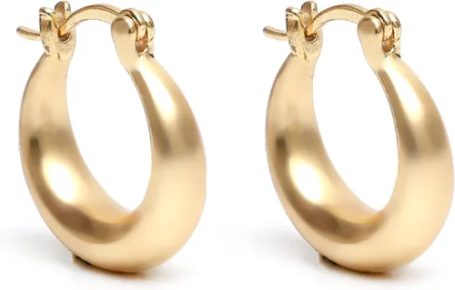 Miniatura 79 de Gempires - Aretes ligeros y gruesos, delicados y minimalistas, hipoalergénicos, chapados en oro, sin deslustre, diseño clásico, para uso diario