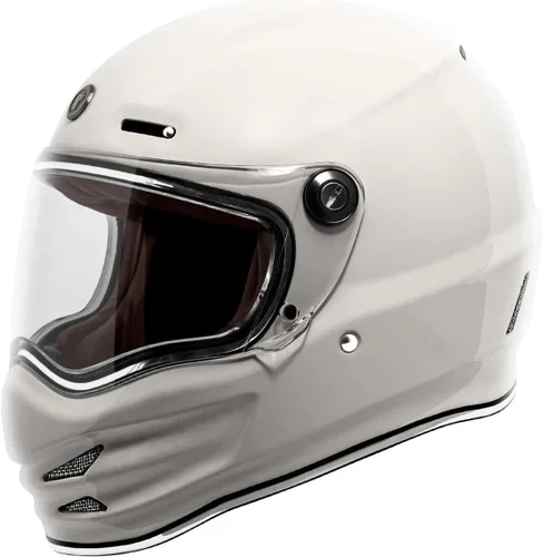 Casco Torc T-9 Retro de Cara Completa Deep Stage Blanco satinado