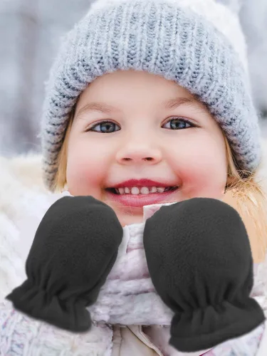 Miniatura 11 de SATINIOR 3 pares de guantes de invierno para bebés y niños pequeños, guantes cálidos de forro polar para bebé niño y niña