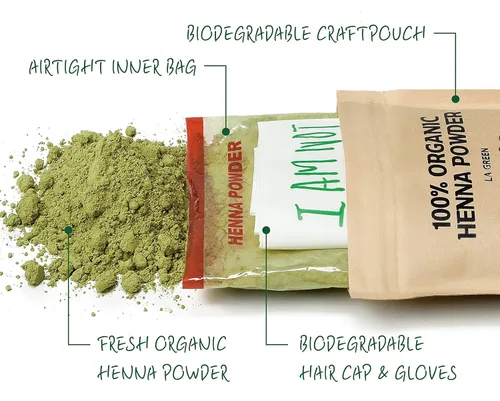 Miniatura 3 de Polvo de henna 100% orgánico USDA para tinte para el cabello, color natural del cabello, mejor para cabello, cabello suave, brillante y saludable