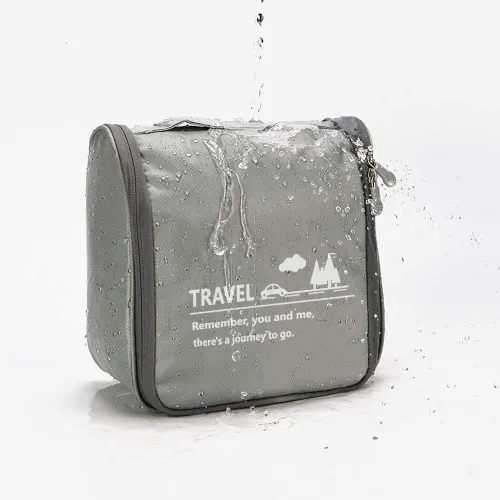 Miniatura 6 de Bolsa de maquillaje de viaje, bolsa organizadora de artículos de tocador colgante ligera con gancho para cosméticos 2019 (rosa)