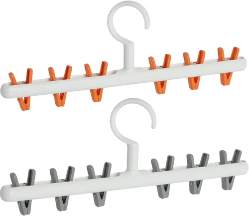 Miniatura 4 de Foshine Percha de ropa con 8 clips, percheros de secado de ropa resistente al viento para secar calcetines, brasieres, ropa interior, ropa de bebé