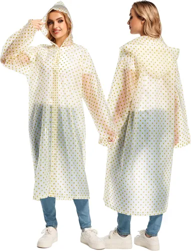 Miniatura 101 de 2 abrigos de lluvia de Borogo para adultos, chaquetas de lluvia reutilizables para hombres y mujeres