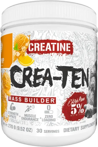 Miniatura 9 de 5% Nutrition CreaTEN Creatine Complex + Accelerators Creatina en polvo saborizada para ganancia muscular Máxima potencia, fuerza, resistencia