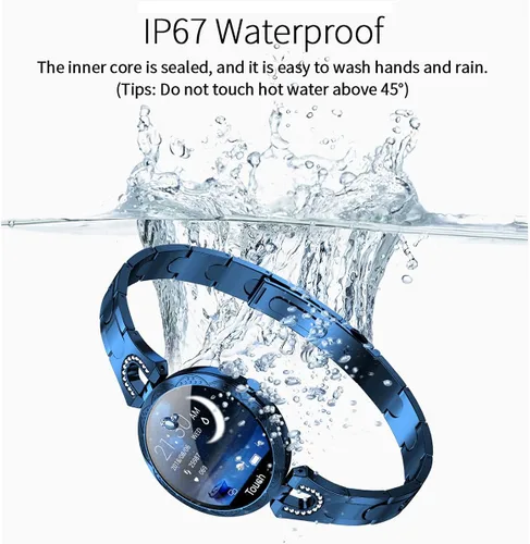 Miniatura 9 de Reloj inteligente para mujer, compatible con teléfonos Android/iOS. Rastreador de salud y fitness con frecuencia cardíaca, presión arterial