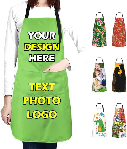 Miniatura 25 de Delantales impermeables personalizados para diseñar tu propia imagen, logotipo, texto, añadir fotos, delantal para cocinar hornear, 33 x 27.5