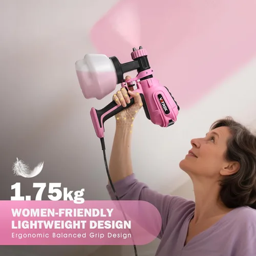Miniatura 7 de Pulverizador de pintura con 50 revestimientos desechables para vasos y repuesto de doble pistola, pulverizador eléctrico HVLP para pintura de casas