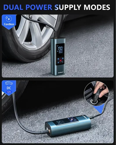 Miniatura 5 de Compresor de aire portátil para inflador de neumáticos: bomba de aire inalámbrica para neumáticos de automóvil 150PSI - Bomba de neumáticos