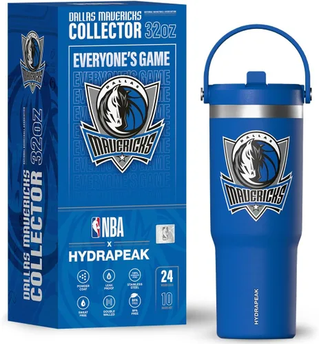 Miniatura 11 de Hydrapeak Botella de agua aislada de acero inoxidable con licencia oficial de la NBA de Phoenix Suns Nomad de 32 onzas con mango de agarre flexible