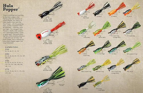 Miniatura 4 de Arbogast Hula Popper - Señuelo de pesca para lubina de agua superficial Vientre blanco de rana