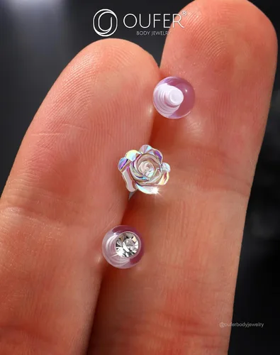Miniatura 4 de OUFER 3 piezas de joyería de hélice de plástico, retenedor de piercing de labios transparente para cirugía, lindos anillos de labios