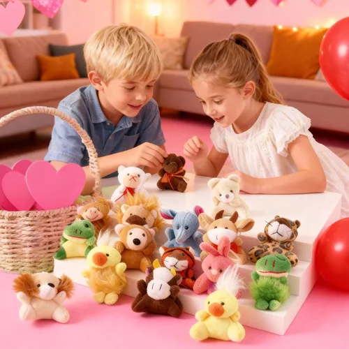 Miniatura 2 de Joyin - Juego de 24 mini juguetes de peluche de animales pequeños surtidos (24 unidades de 3 pulgadas cada una), llaveros de animales para decorar