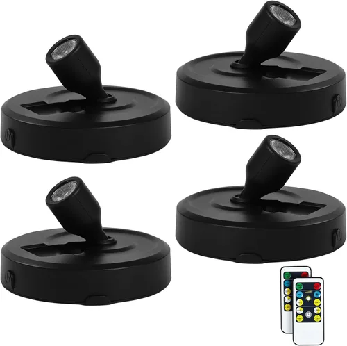 Miniatura 18 de Focos LED inalámbricos, paquete de 2 luces de acento con control remoto, luces inalámbricas de imagen con cabezal giratorio, iluminación