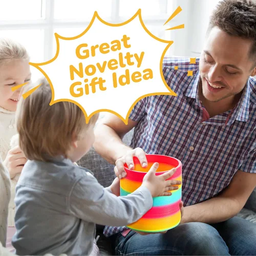 Miniatura 4 de Bedwina Jumbo Rainbow Spring Coil Toy - Bobina de resorte gigante de plástico de 6 pulgadas para niños, juguetes de primavera grandes para niños