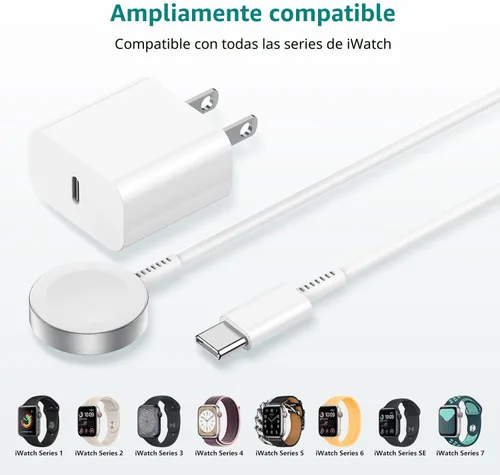 Miniatura 7 de Gyusity Cargador magnético para iWatch 1 en 1 a cable USB C de 3 pies