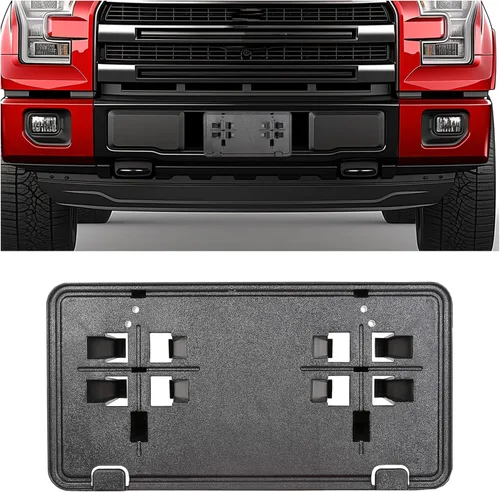 ECOTRIC Soporte para placa de licencia delantera compatible con Ford F-150 F150 2015-2017 Reemplazo para FL3Z-17A385-B FO1068166 FO1068165
