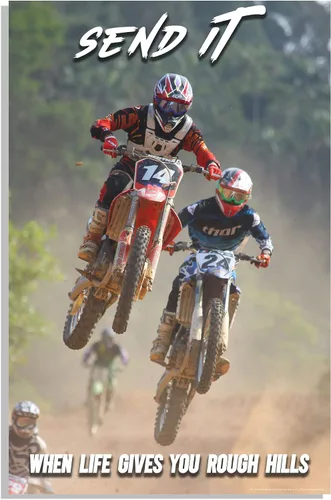 Miniatura 14 de Inspirational Wall Art Co. - I Was Born To Ride - Regalo de carreras de motocross ATV Freestyle para niños, citas de motivación, carteles impresos