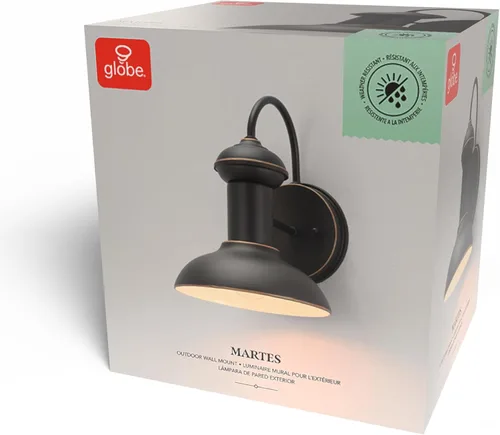 Miniatura 11 de Globe Electric Lunes, 1 lámpara de pared para exteriores e interiores, aplique de pared, 40190, 60.0watts, 110.0 volts