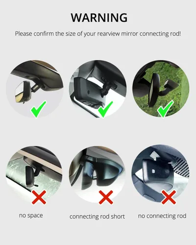 Miniatura 7 de Quyee Soporte para Teléfono de Coche, Soporte para Teléfono de Espejo Retrovisor - Montaje de Aleación de Aluminio con Ajuste Multi-Ángulo Giratorio