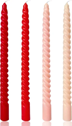 Miniatura 9 de Velas cónicas en espiral de 10 pulgadas para decoración del hogar, paquete de 4 candelabros con degradado verde para cenas, fiestas, bodas