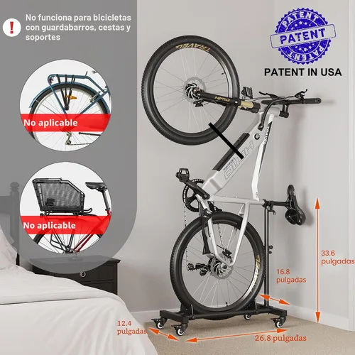 Miniatura 3 de Sttoraboks Soporte vertical para bicicleta, soporte de bicicleta independiente para garaje, soporte vertical para bicicleta, soporte para bicicleta