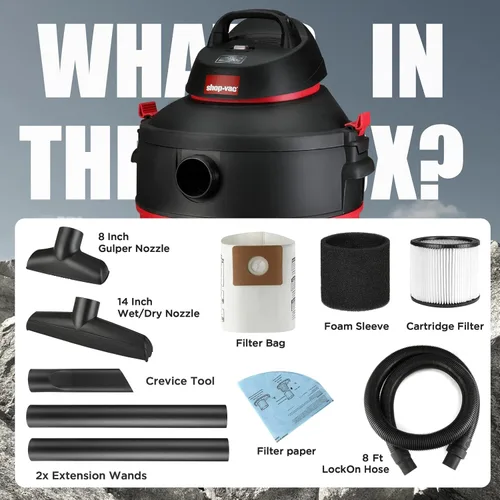 Miniatura 3 de Shop-Vac 5983089 Aspiradora húmeda/seca de 12 galones y 5.5 caballos de fuerza, 2.5 pulgadas de diámetro x 8 pies, cable de 12 pies, ideal