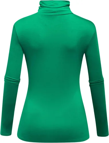 Miniatura 4 de OThread & Co. Camiseta de manga larga con cuello alto para mujer, capa elástica básica, cómoda, cuello alto