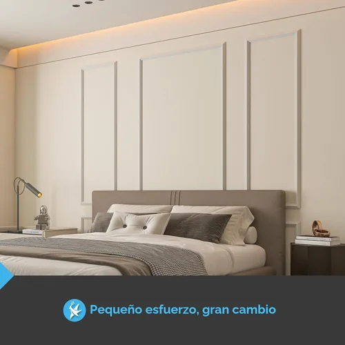 Miniatura 2 de Art3d Juego de 6 piezas de molduras de pared precortadas, paneles de wainscoting listos para armar para decoración de paredes interiores, sala