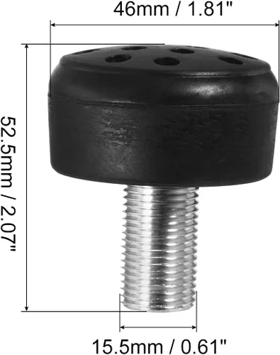 Miniatura 2 de PATIKIL Topes de punta con pernos, bloque de tapones de freno de goma 82A con agujeros para patines de ruedas de repuesto Negro