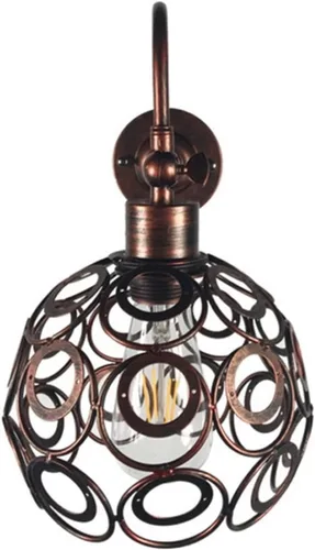 Miniatura 3 de Wall Lamp American Country Industrial Wind Wrought Iron Retro Small Iron Cage Cyber Bar Bedside Aisle Lamps,Modern Decor