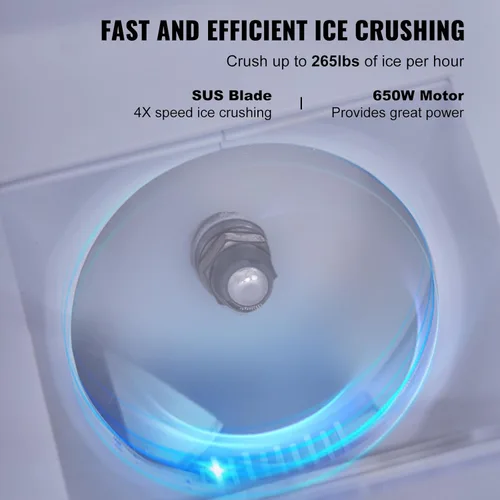 Miniatura 3 de VEVOR Trituradora de hielo comercial, máquina eléctrica de cono de nieve de 265 libras por hora con caja de hielo de 4.4 libras, máquina de hielo