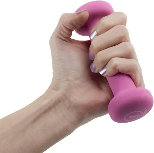 Miniatura 4 de Crown Sporting Goods Juego de 2 pesas de mano para esculpir el cuerpo, juego de mancuernas con revestimiento de neopreno suave, suministros