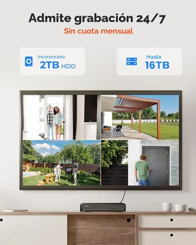 Miniatura 5 de REOLINK Sistema de cámara de seguridad de 8CH 5MP, 4 cámaras PoE con cable para seguridad del hogar al aire libre, detección inteligente de Blanco