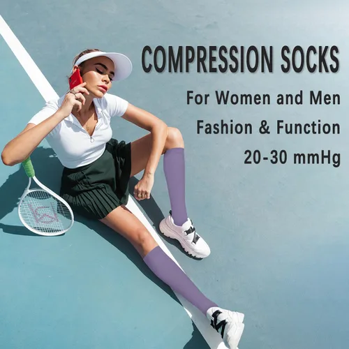 Miniatura 2 de CTHH 57 pares de calcetines de compresión para la circulación de mujeres y hombres, el mejor apoyo para correr, atletismo, enfermería, viajes