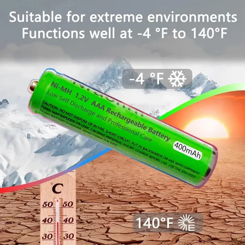 Miniatura 5 de Paquete de 4 baterías recargables AAA NI-MH para Panasonic, 1.2 V 400 mAh AAA baterías recargables para teléfonos inalámbricos Panasonic, controles